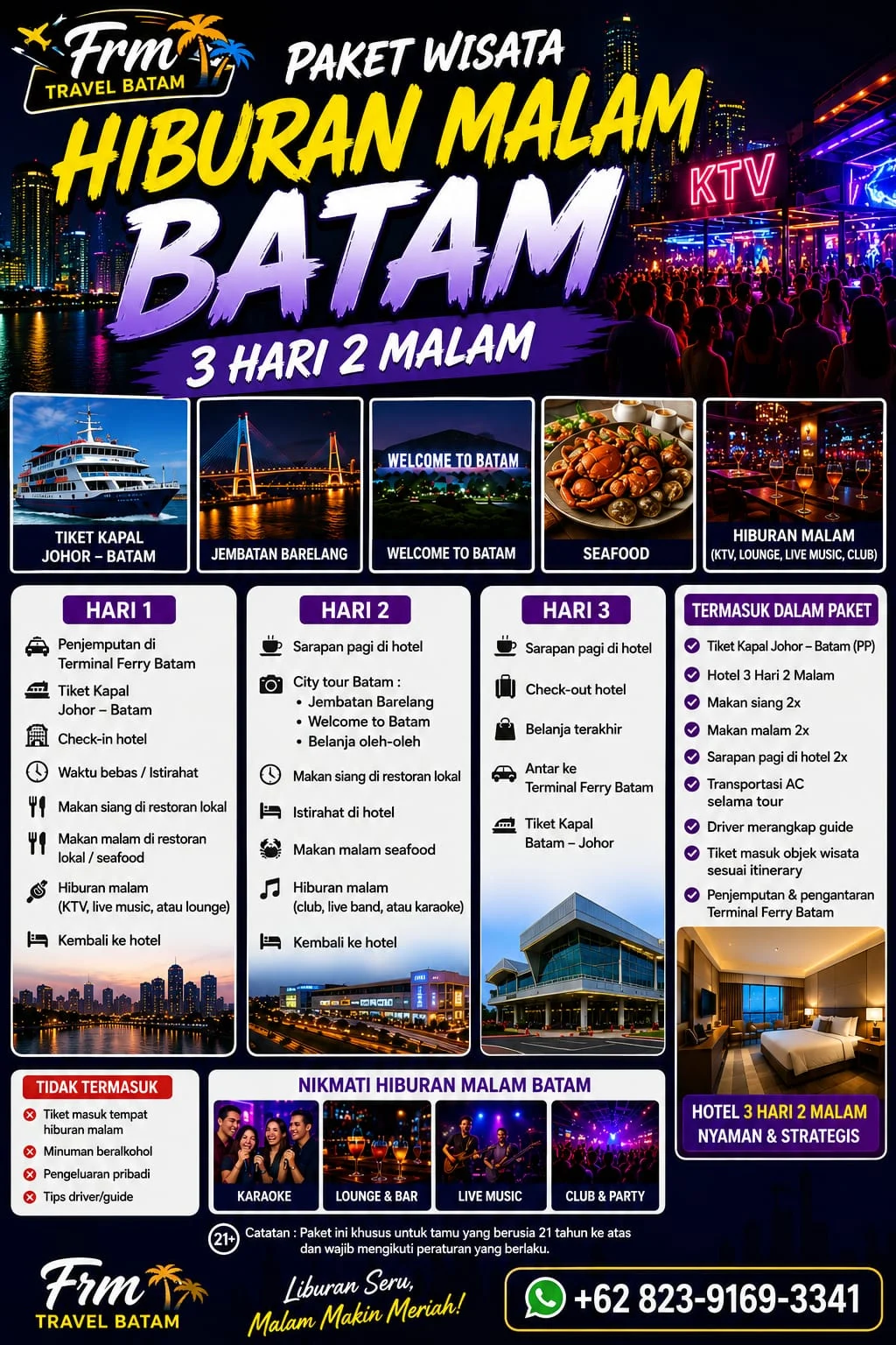 3D2N Batam Nightlife & City Getaway (Adults Only 21+)